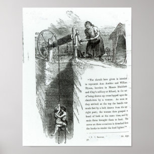 Poster Un garçon et une fille étant enroulés vers le haut