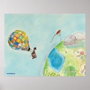 Poster Un garçon pirate voyage autour de la Terre