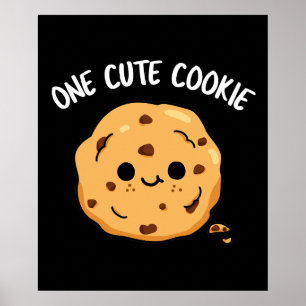 Poster Un gâteau Cookie Funny Food Pun Dark BG