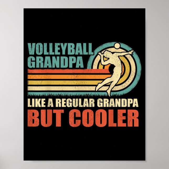 Poster Un Grand-Père De Volley-Ball Amusant Comme Un Gran (Devant)