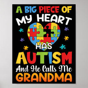 Poster Un Gros Morceau De Mon Coeur A L'Autisme Et Il M'A