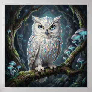 Poster Un hibou blanc brillant