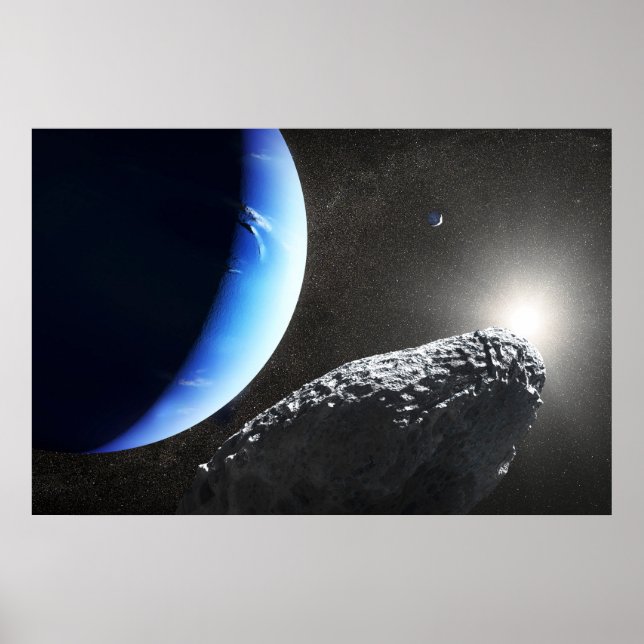 Poster Un Hippocamp de la minuscule lune de Neptune. (Devant)