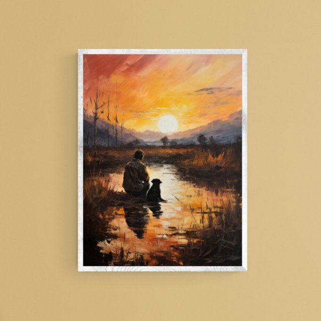 Poster Un homme avec son meilleur ami, Digital Wall Art (Créateur téléchargé)