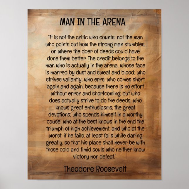 Poster Un homme dans l'arène - Theodore Roosevelt (Devant)