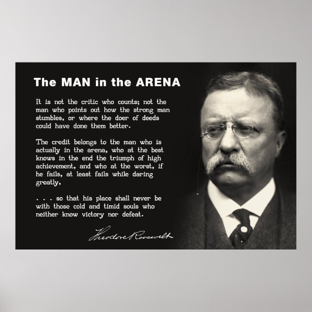 Poster Un homme dans le discours de l'arène - Teddy Roose (Devant)