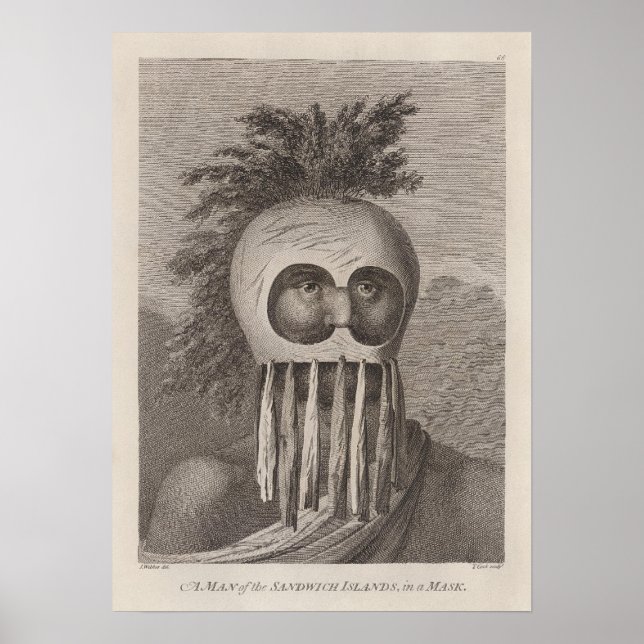 Poster Un homme des îles Sandwich dans un masque - c. 178 (Devant)