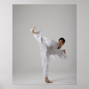 Poster Un homme en plein air, les arts martiaux