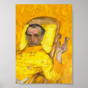 Poster Un homme fume une cigarette dans un portrait Vinta