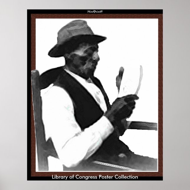 Poster Un homme lit une histoire (Devant)