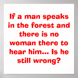 Poster Un homme parle dans l'affiche de la forêt - Plaisa