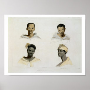 Poster Un hottentot, une femme hotentote, un Kaffre, un