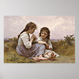 Poster Un Idylle d'enfance, peinture d'art fin,