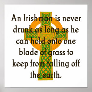 Poster Un Irlandais N'A Jamais Étouffé - Citation Irlanda