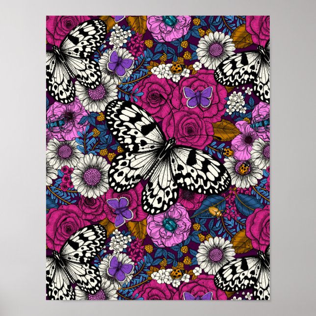 Poster Un jardin coloré II (Devant)