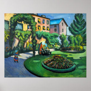 Poster Un Jardin, Gartenbild par August Macke, Art ancien