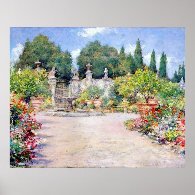 Poster Un jardin italien - William Merritt Chase, (Devant)