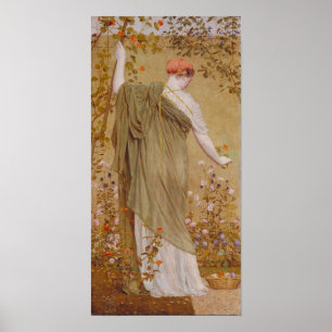 Poster Un jardin par Albert Joseph Moore, Portrait vintag