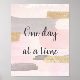 Poster UN JOUR À LA FOIS - Citation Or Rose
