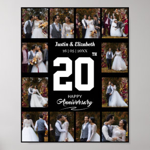 Poster Un joyeux anniversaire 12 Photo Collage