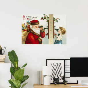 Poster Un joyeux Noël Père Noël par Ellen Clapsaddle