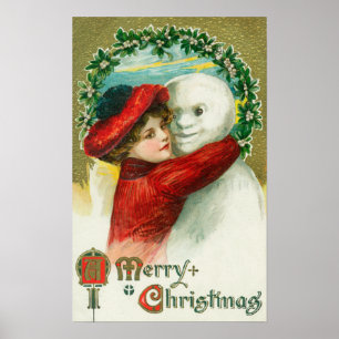 Poster Un joyeux Noël serrant la scène de Snowman