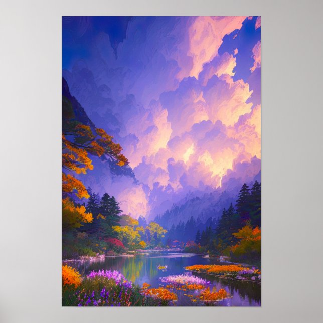 Poster Un lac et une tempête s'approche (Devant)