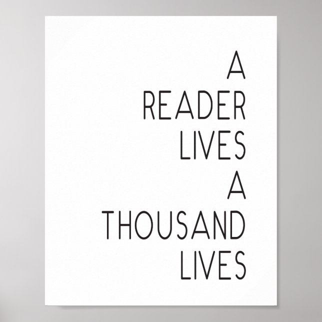 Poster "Un lecteur vit des milliers de vies" (Devant)