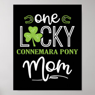 Poster Un Lucky Connemara Pony Horse Maman Irlandais Hors