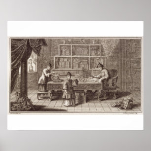 Poster Un magasin chinois de calligraphie, d'un compte de