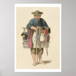 Poster Un marchand ambulant, plaquent 17 "du costume de