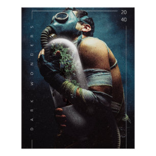 Poster Un masque d'oxygène futuriste plante sombre mervei