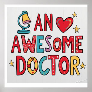 Poster Un médecin génial. Cadeau de remerciement 