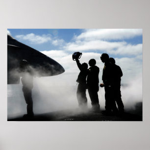 Poster Un membre d'équipage de poste de pilotage