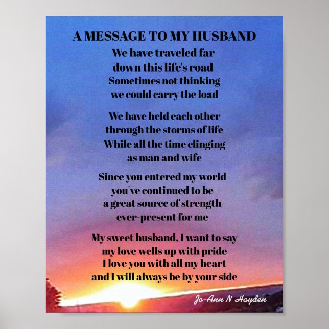 POSTER UN MESSAGE À MON MARI (Devant)