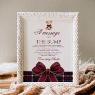 Poster Un message de l'ours en peluche à nœud rouge Bump