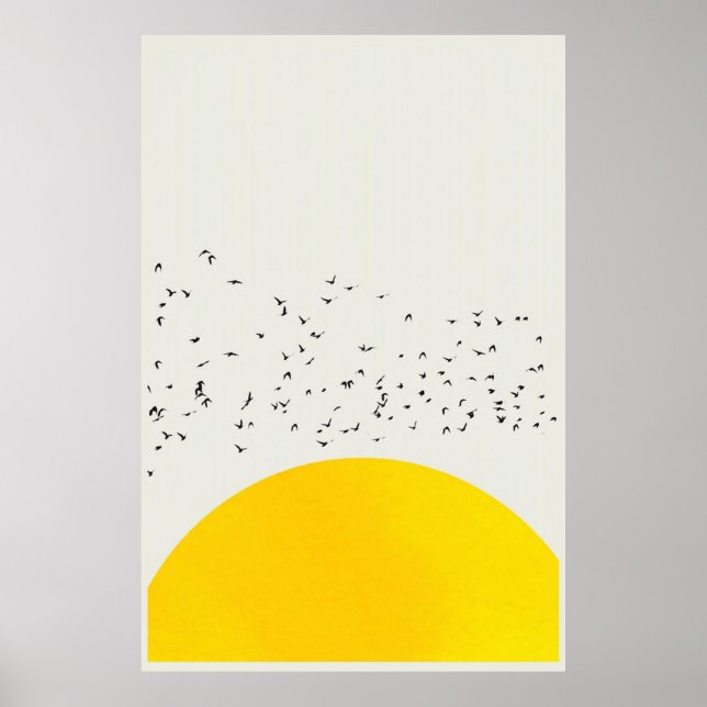 Poster Un Mille Oiseaux Art Imprimer, Oiseaux Soleil Post (Devant)