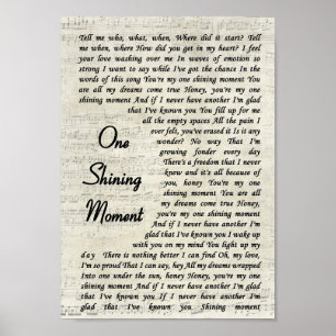Poster Un moment brillant Vintage Script Chanson Lyrique 