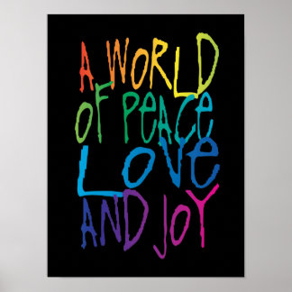 Poster Un monde de paix, d'amour et de joie