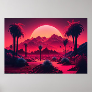 Poster Un Monde Synthwave au-delà de notre propre