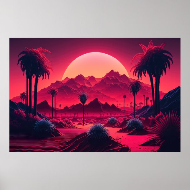 Poster Un Monde Synthwave au-delà de notre propre (Devant)