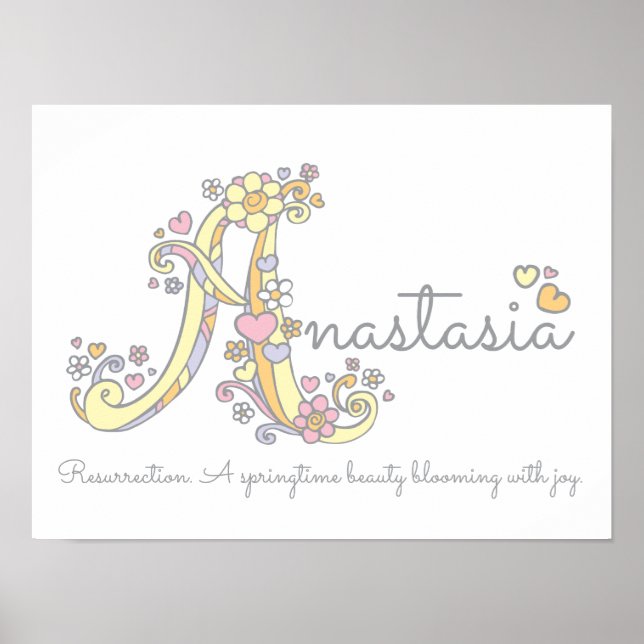 Poster Un monogramme art Anastasia filles nom signifiant  (Devant)