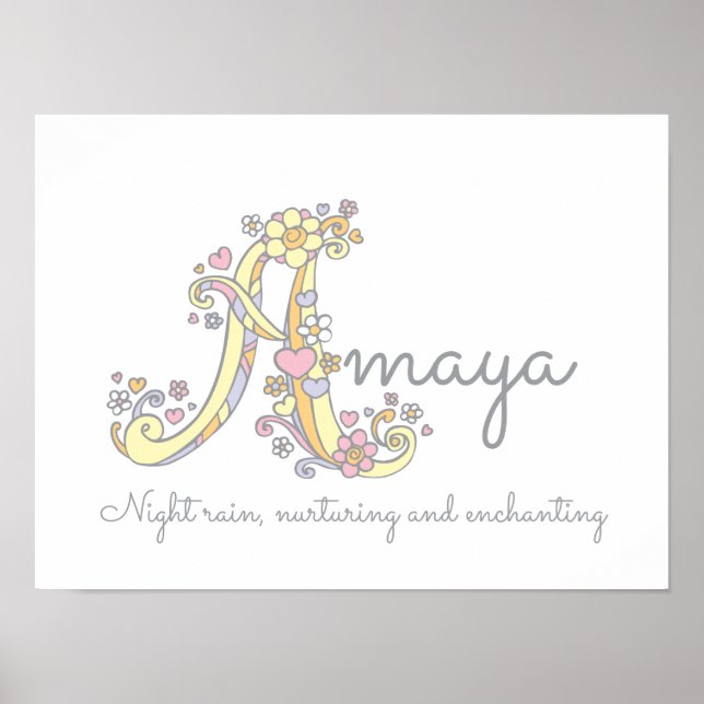 Poster Un monogramme d'art Amaya pour filles signifie aff (Devant)