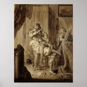 Poster Un monsieur à sa toilette, 1660