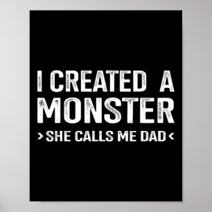 Poster Un Monstre Créé M'Appelle Papa De Filles Pères