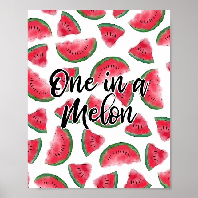 Poster Un Motif d'aquarelle de melon (Devant)