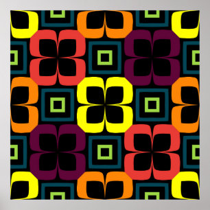 Poster Un motif transparent et lumineux avec des fleurs c