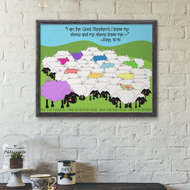 Poster Un mouton unique bon berger (Créateur téléchargé)
