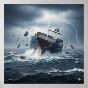 Poster Un naufrage dans une tempête