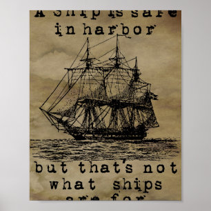 Poster Un Navire Est En Sécurité Dans Le Port